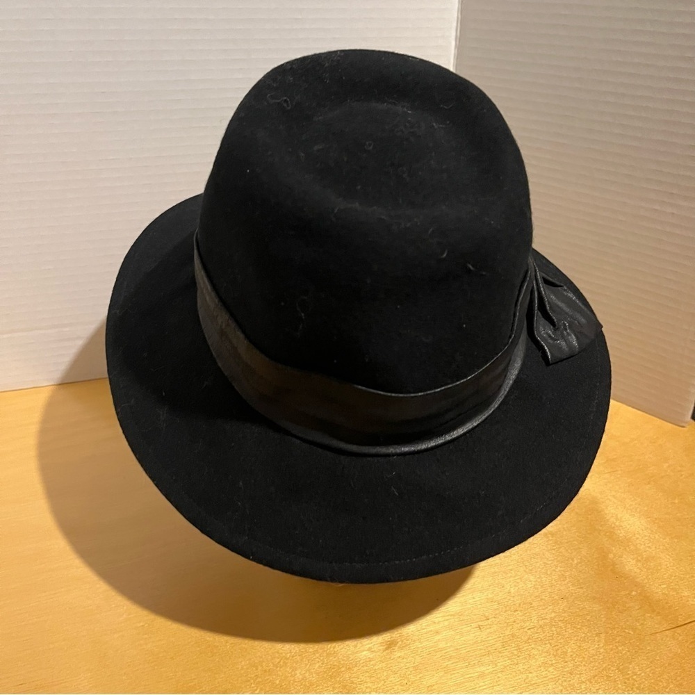 Sonni San Francisco Vintage Bow Hat Women’s black Wool Derby - Picture 5 of 10